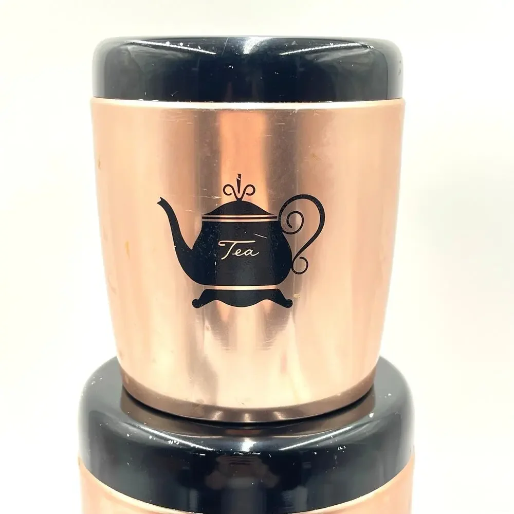 Vintage West Bend Rose Copper Aluminum 3 Piece Canister Set